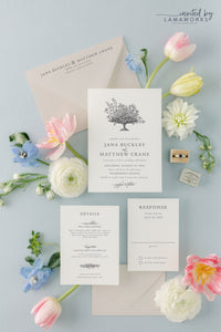 Vintage Floral Wedding Invitation | Jana