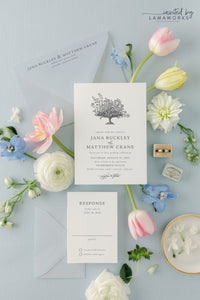 Vintage Floral Wedding Invitation | Jana