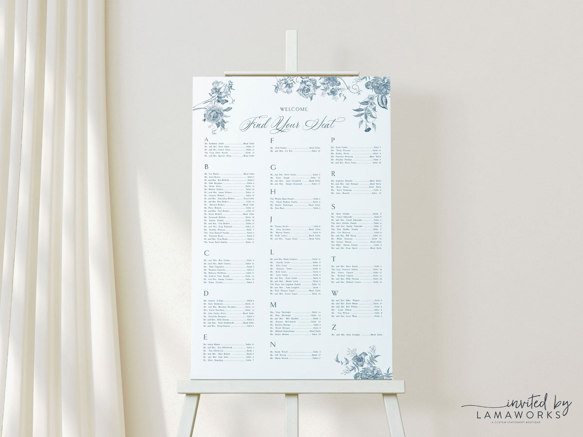 Dusty Blue Classic, Elegant Wedding Invitation Suite with Monogram Crest and Fine Art Envelope LIner || Evangeline