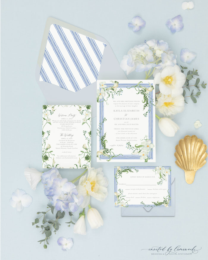 Kayla | Invitation Suite - Blue Frame