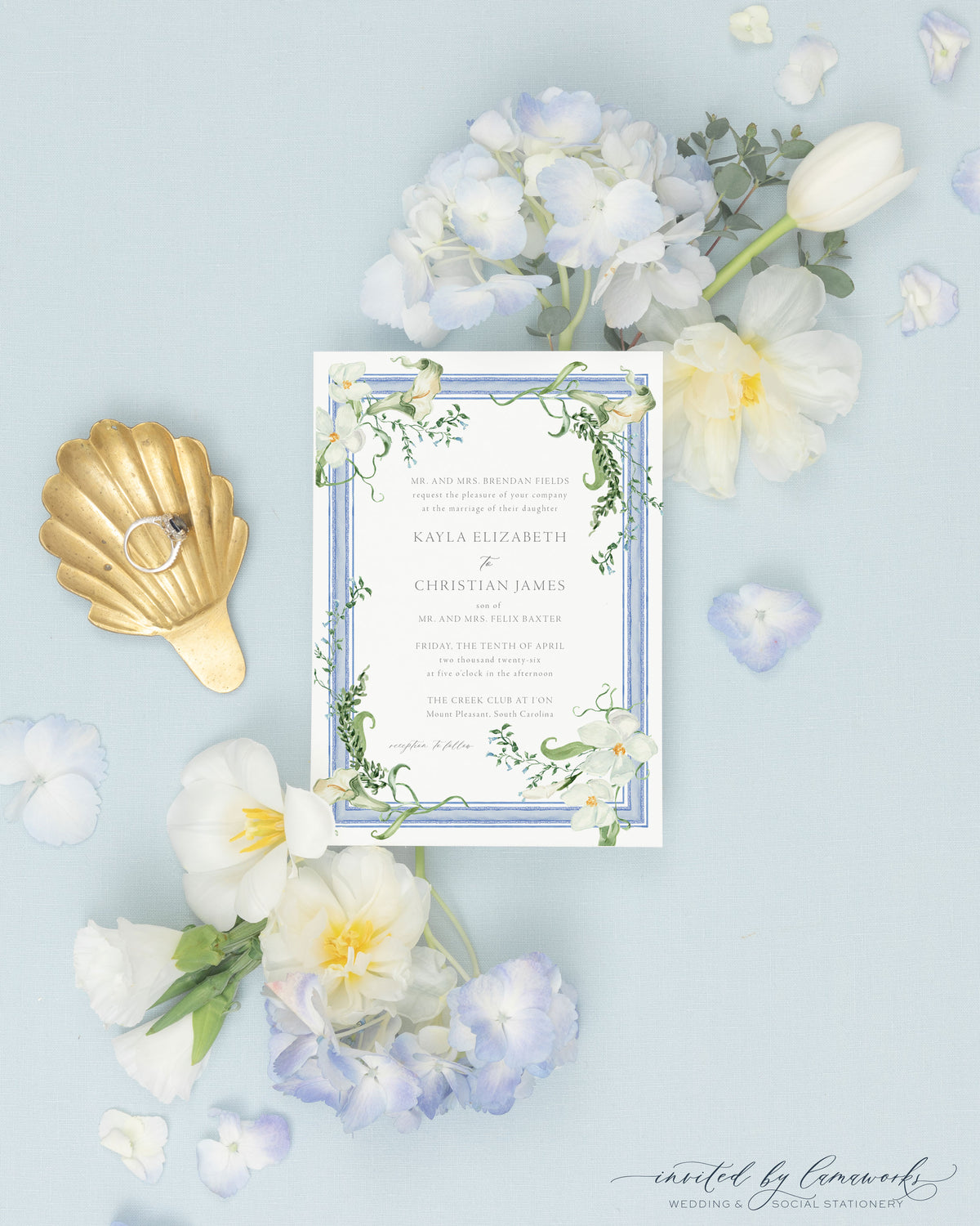 Kayla | Invitation Suite - Blue Frame