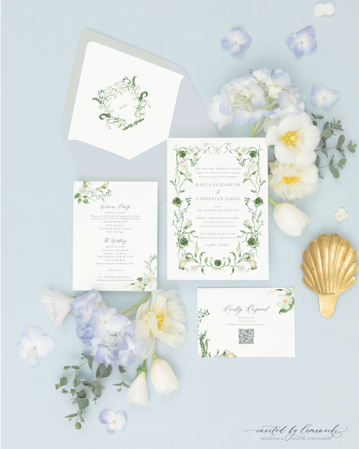 Kayla | Invitation Suite - Floral Frame
