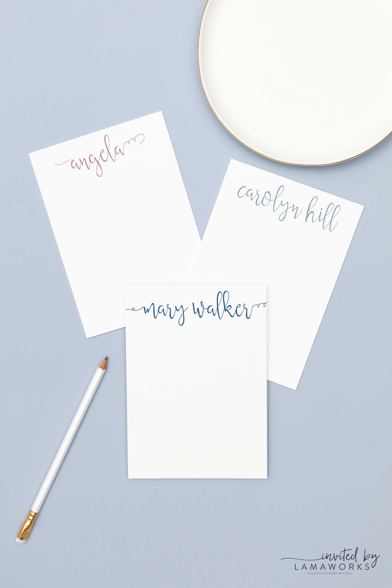 Bold Calligraphy Notepad - Valerie
