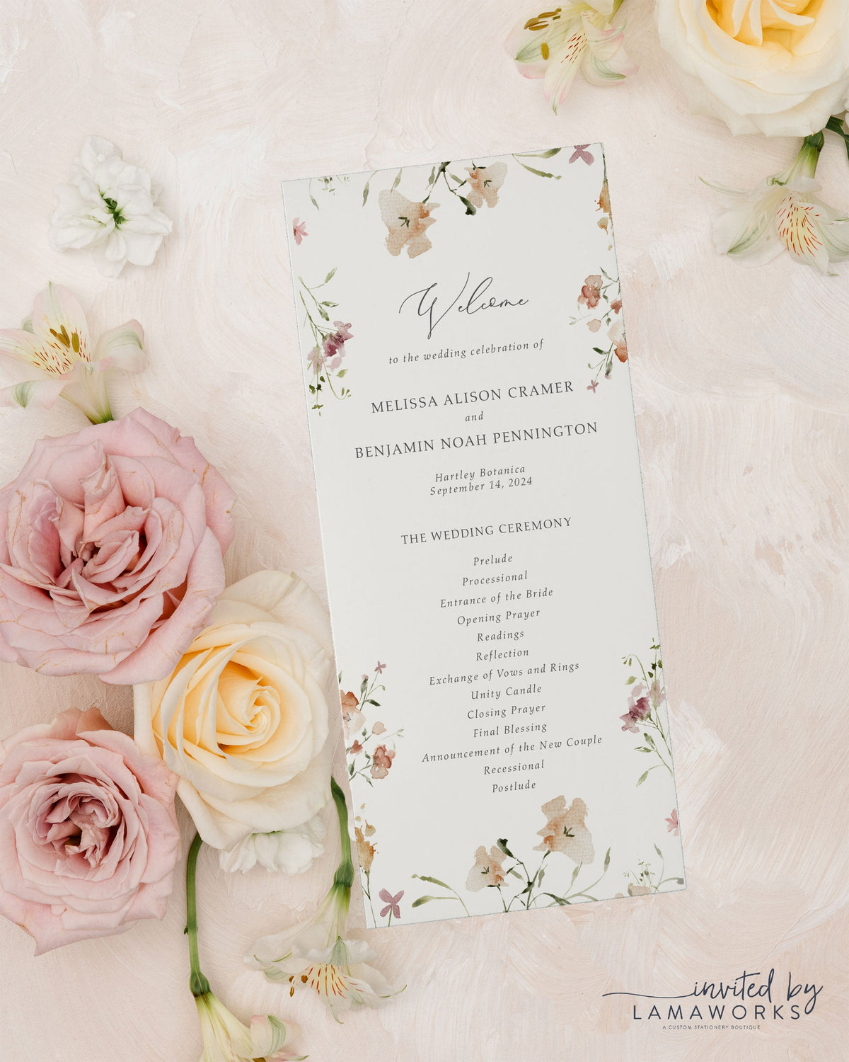 Melissa | Ceremony Programs