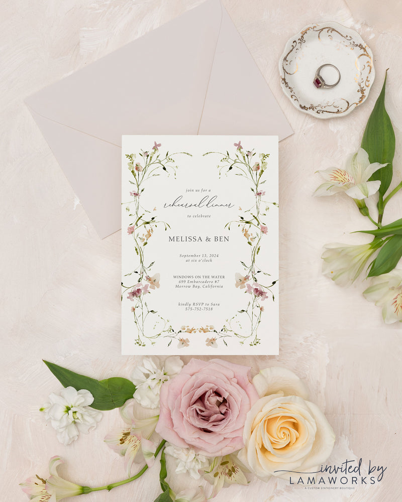 Floral Sip and See Baby Shower Invitation - Pink Roses