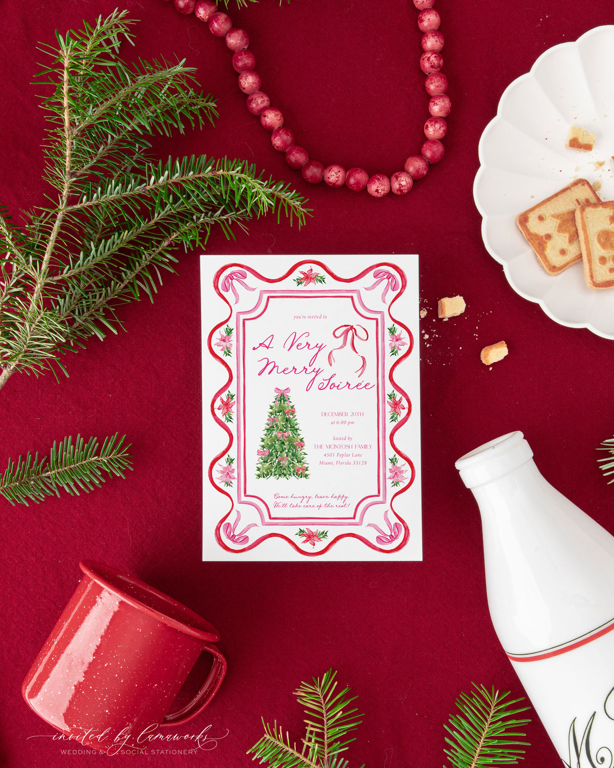 A Very Merry Soirée Christmas Party Invitation