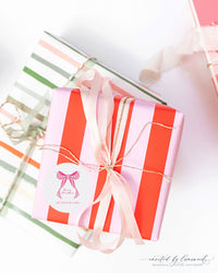 Merry Magenta Bow Sticker