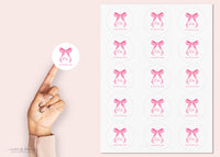Merry Magenta Bow Sticker