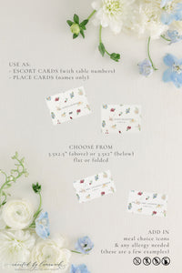 Odette | Floral Monogram  Escort or Place Card