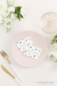 Odette | Floral Monogram  Escort or Place Card