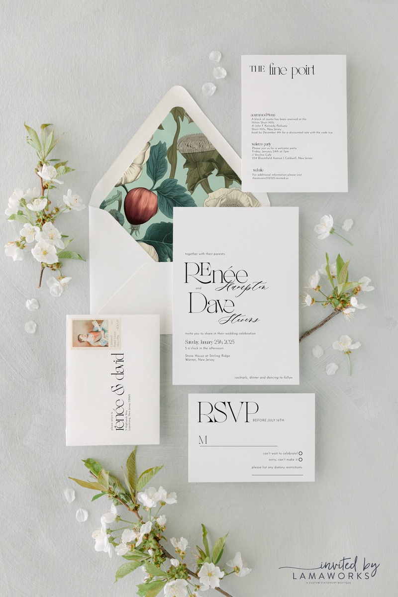 Simple Minimalist Floral Printed Escort Cards | Eloise