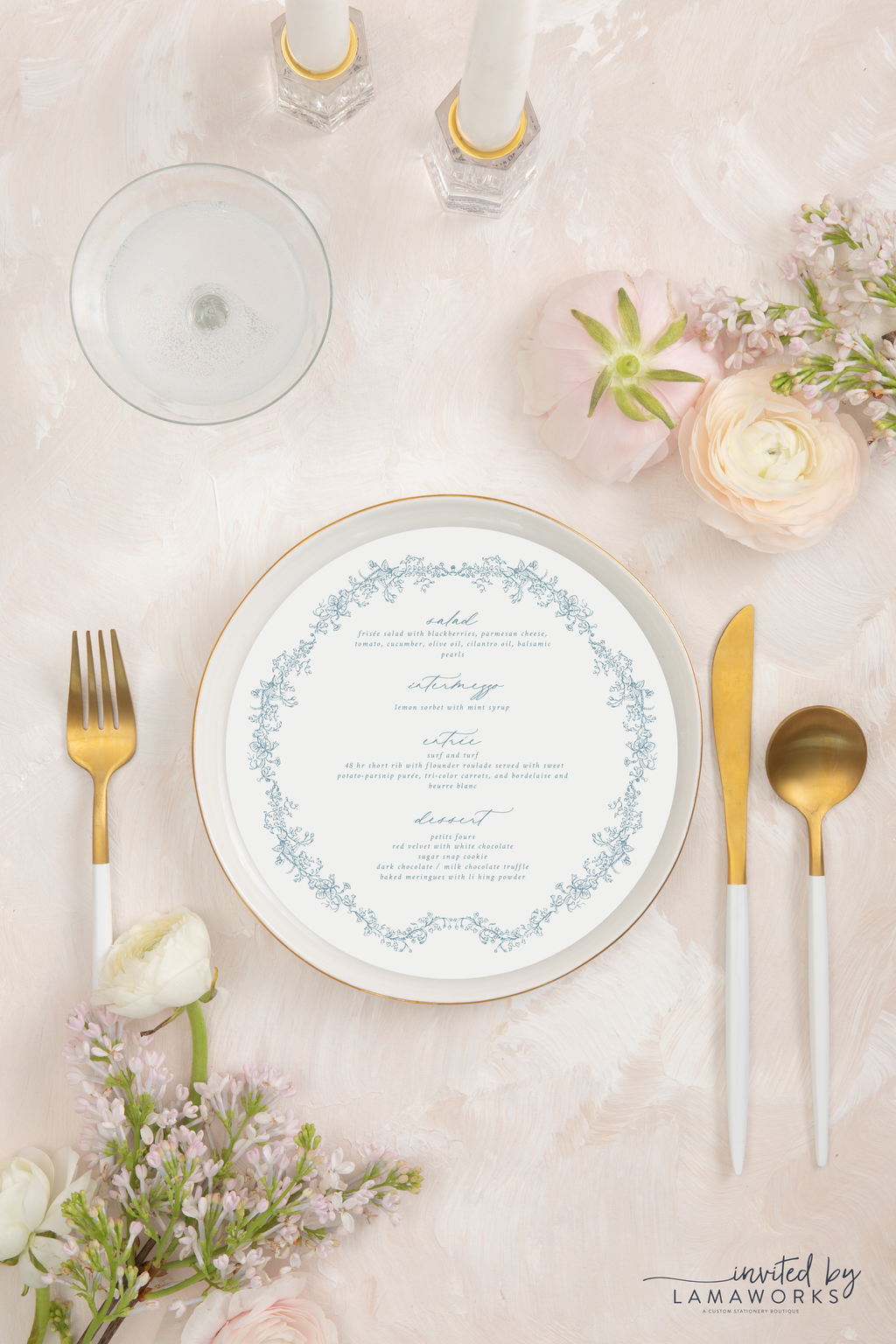 Samantha | Round Menu – Invited by LamaWorks