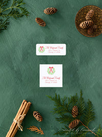 Holly Jolly Wreath Return Address Label