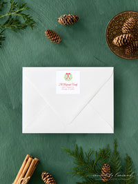 Holly Jolly Wreath Return Address Label