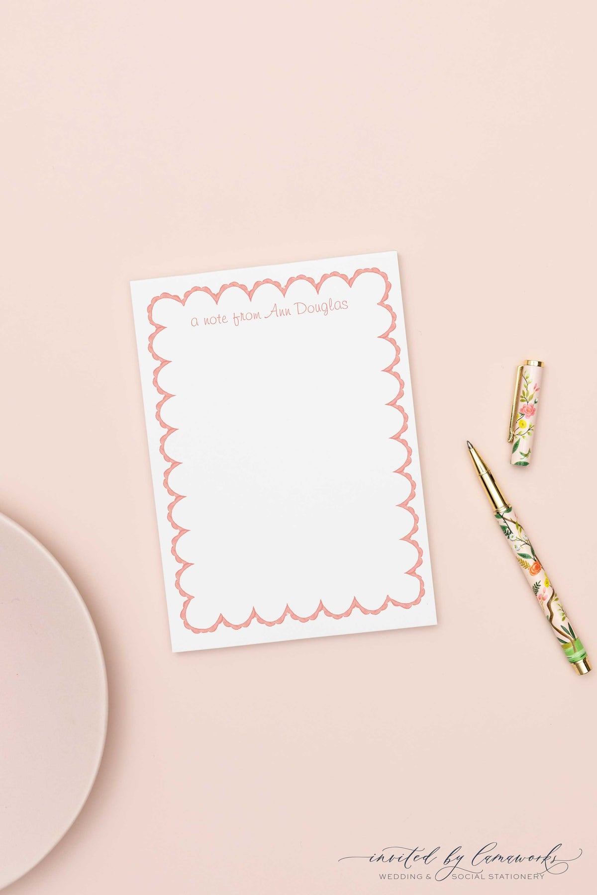 Pink Scalloped Notepad