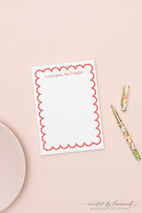 Red Scalloped Notepad