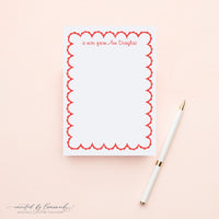 Red Scalloped Notepad