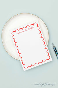 Red Scalloped Notepad