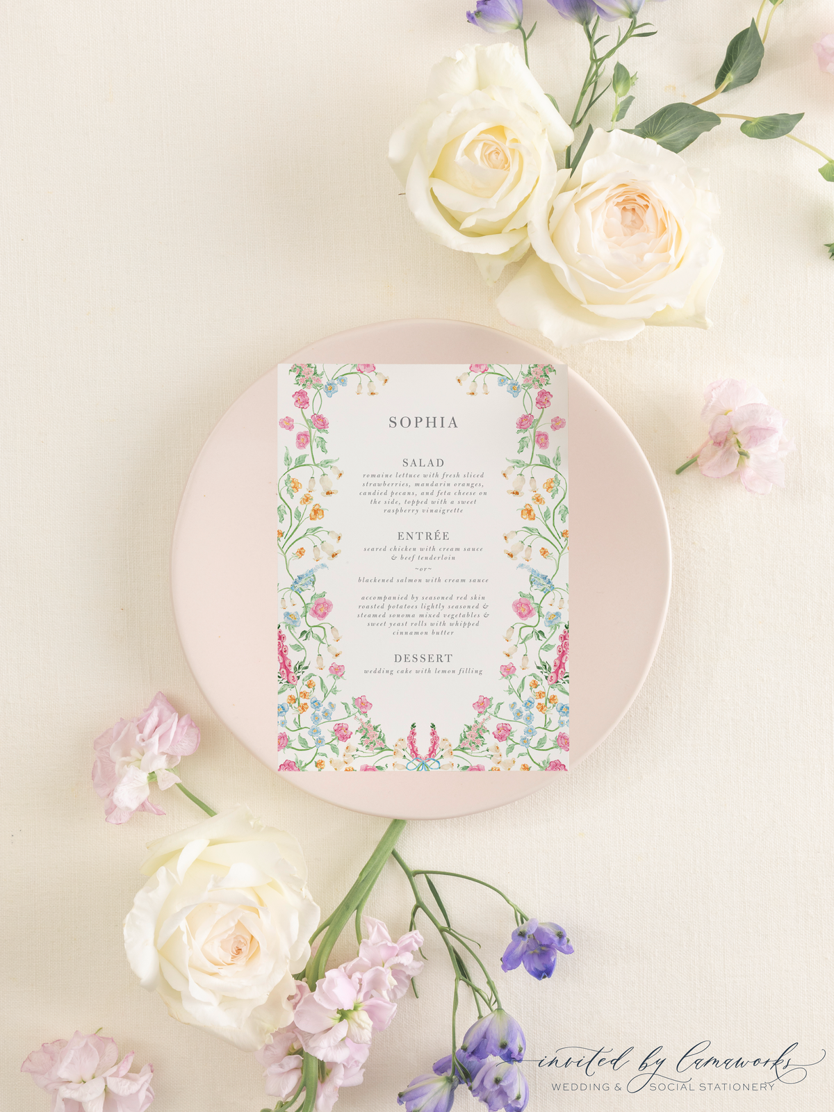 Sophia | 5x7 Menu
