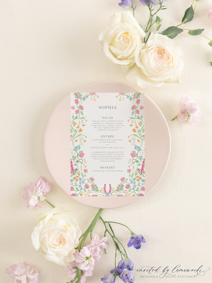 Sophia | 5x7 Menu
