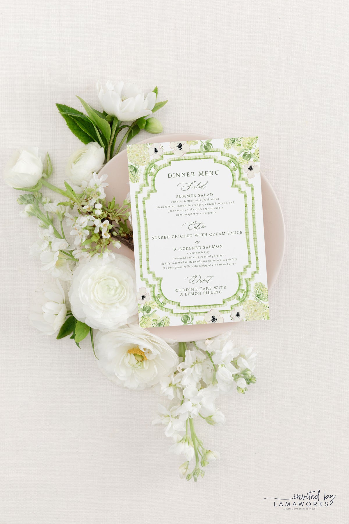 Taylor Menu Design Taylor | Dinner Menu – Invited by LamaWorks