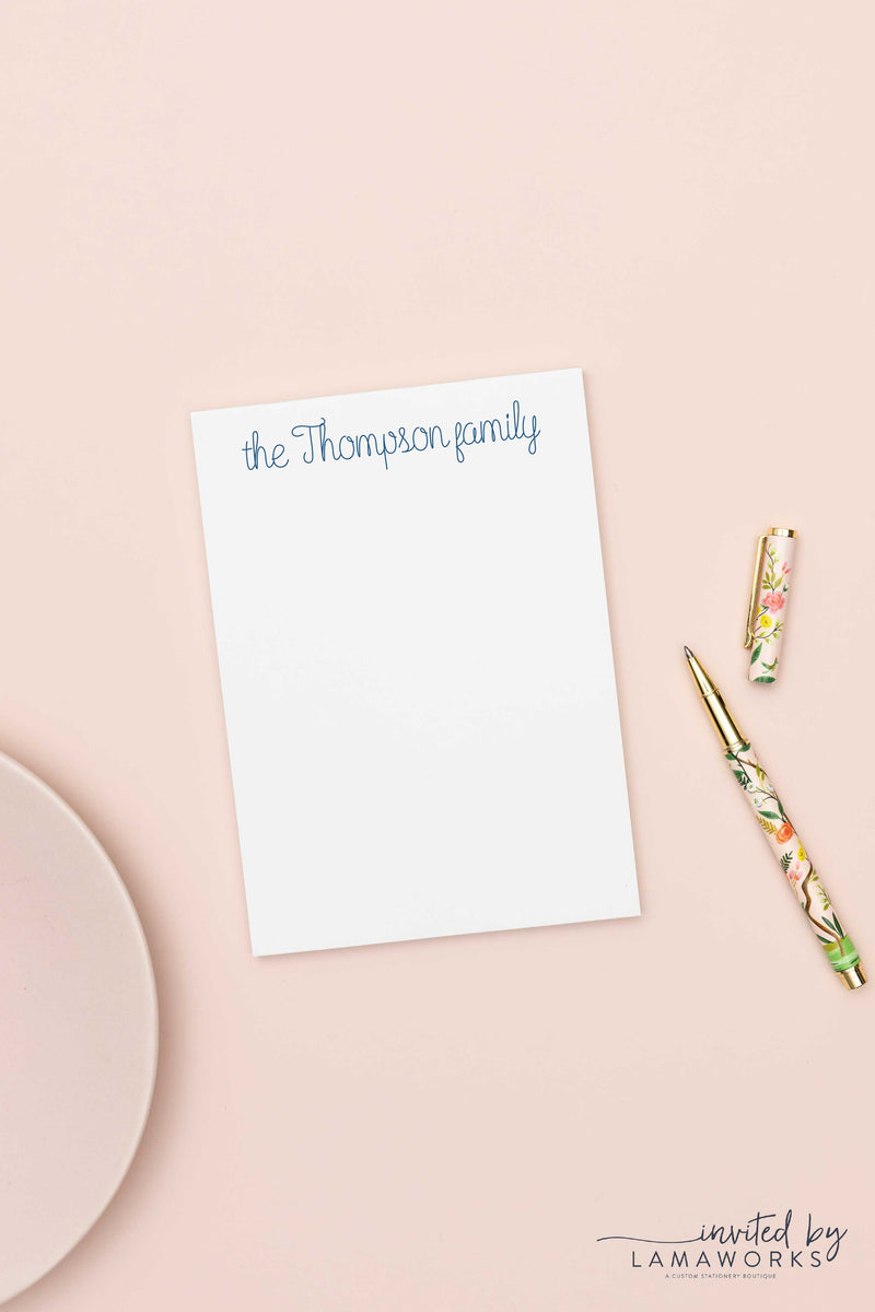 Personalized Script Notepad | Thompson