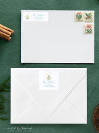 Christmas Tree with Stars Return Address Label
