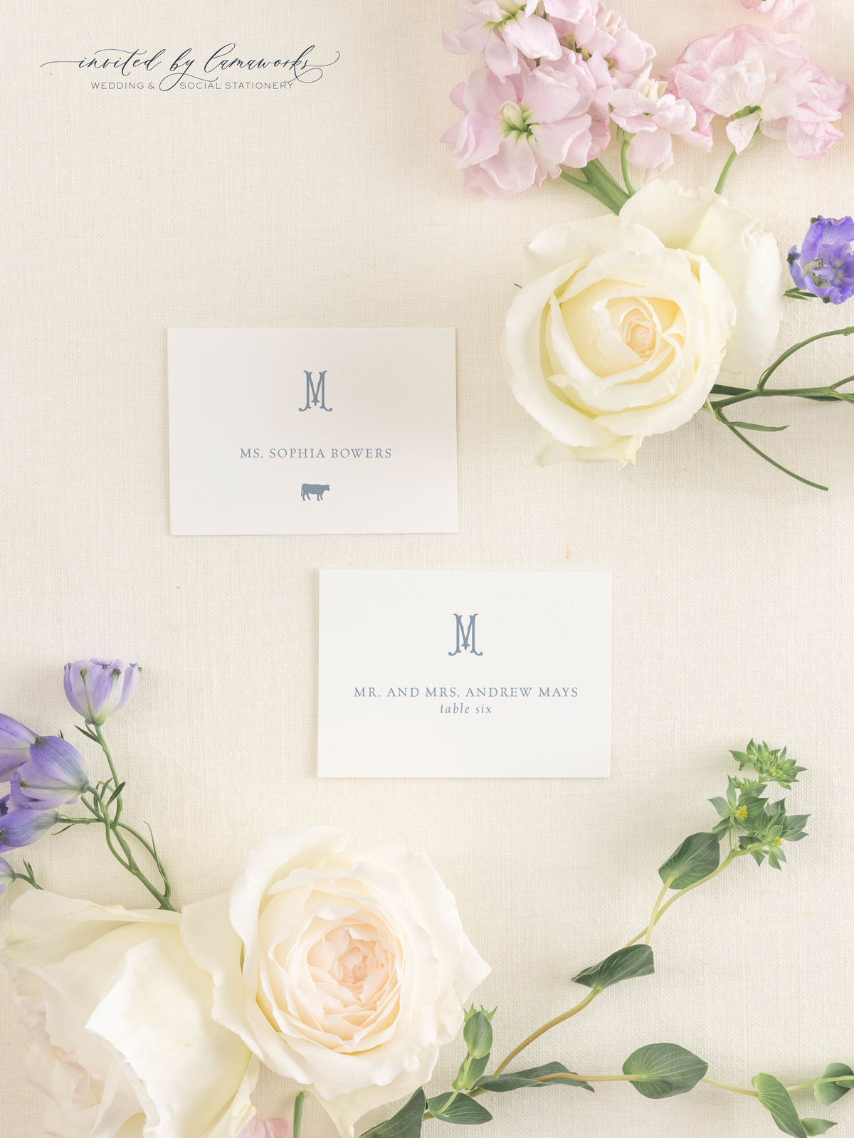 Victoria | Monogram  Escort or Place Card