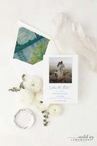 Classic, Elegant Wedding Invitation Suite with Monogram - Stephanie