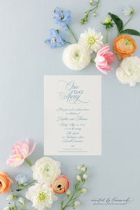 Daphne | One Day Away Invitation