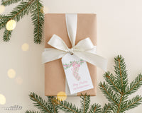 Pink Chinoiserie Floral Stocking Gift Tag