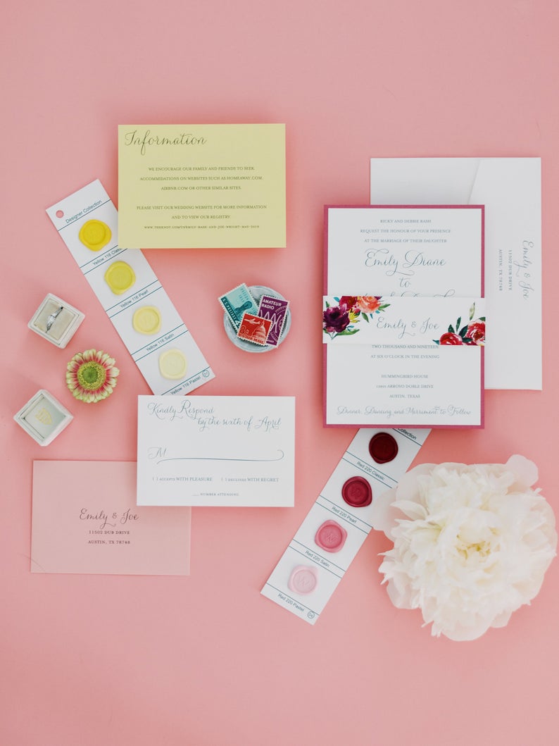 Grungy Floral Monogram Letter Writing Set