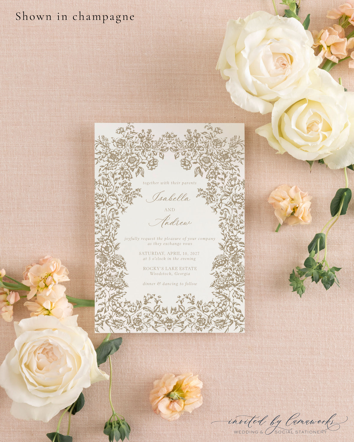 Isabella | Floral Frame Invitation