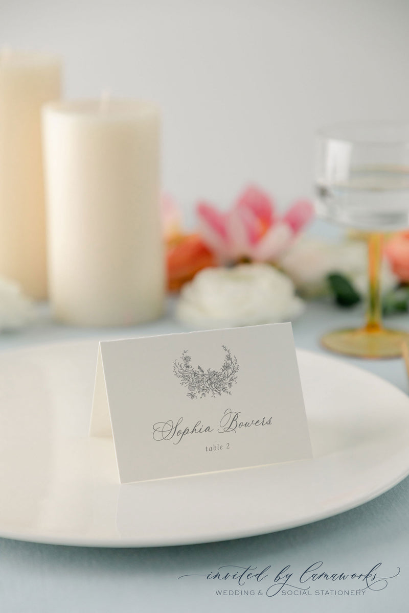 Isabella | Escort or Place Card Floral Wreath