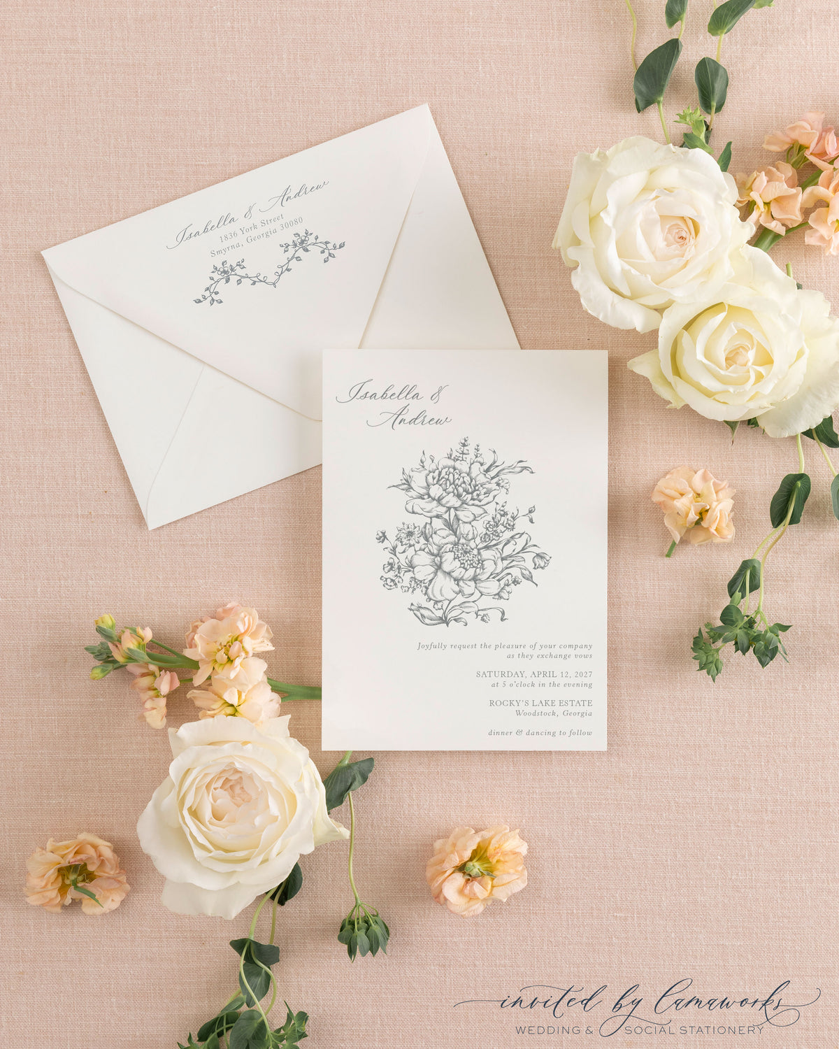 Isabella | Large Flower Invitation