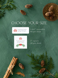 Red Bow Monogram Swag Return Address Label