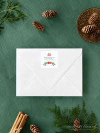 Red Bow Monogram Swag Return Address Label