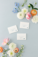 Dusty Blue Calligraphy Escort Cards | Ashley