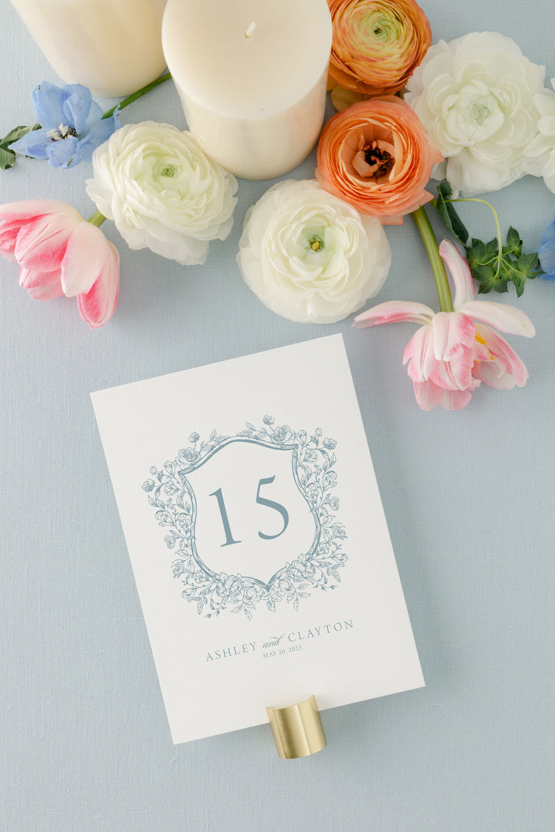 Floral Crest Table Numbers - Ashley