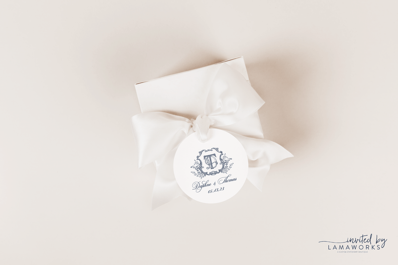 Monogram Crest Favor Tags - Daphne