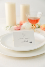 Simple Minimalist Floral Printed Escort Cards | Eloise