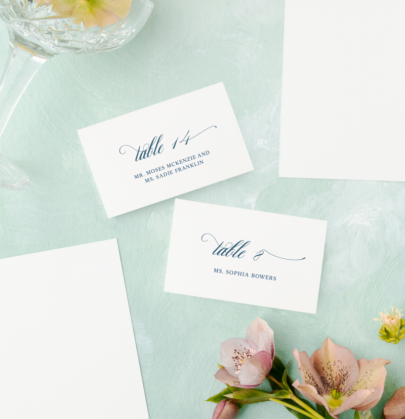 Simple Minimalist Floral Printed Escort Cards | Eloise