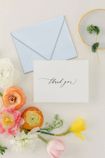 Elegant Calligraphy Thank You Cards - Evelyn