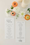 Modern Wedding Program with Monogram | Evelyn