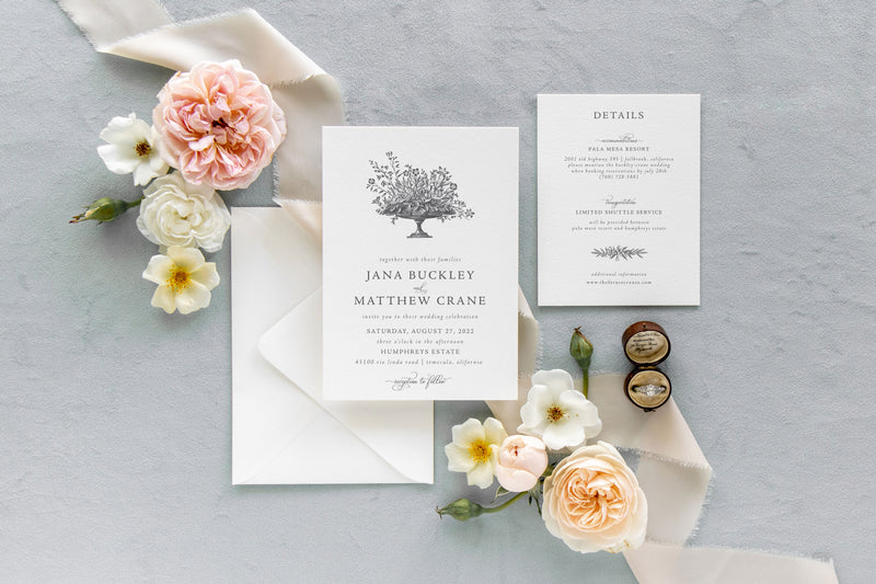 Vintage Floral Wedding Invitation | Jana