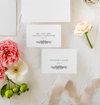 simple minimalist floral place card or escort card
