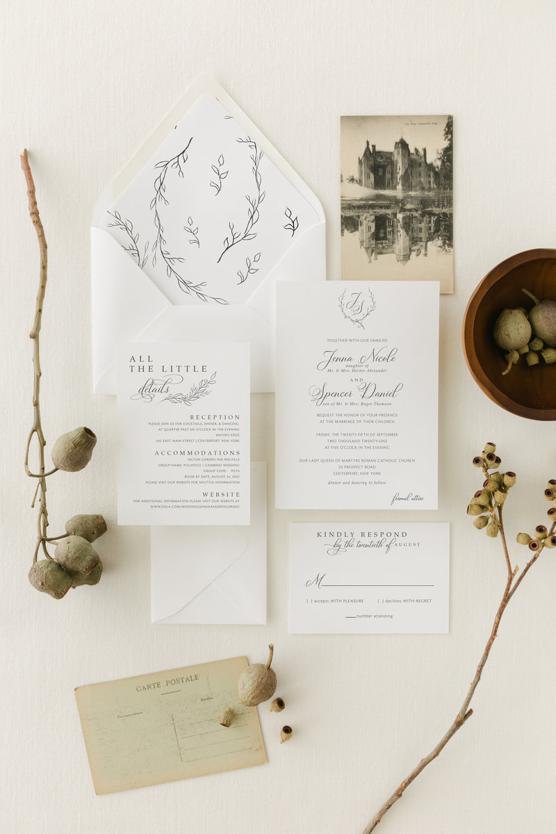 Elegant Calligraphy Place Card or Escort Card | Jenna