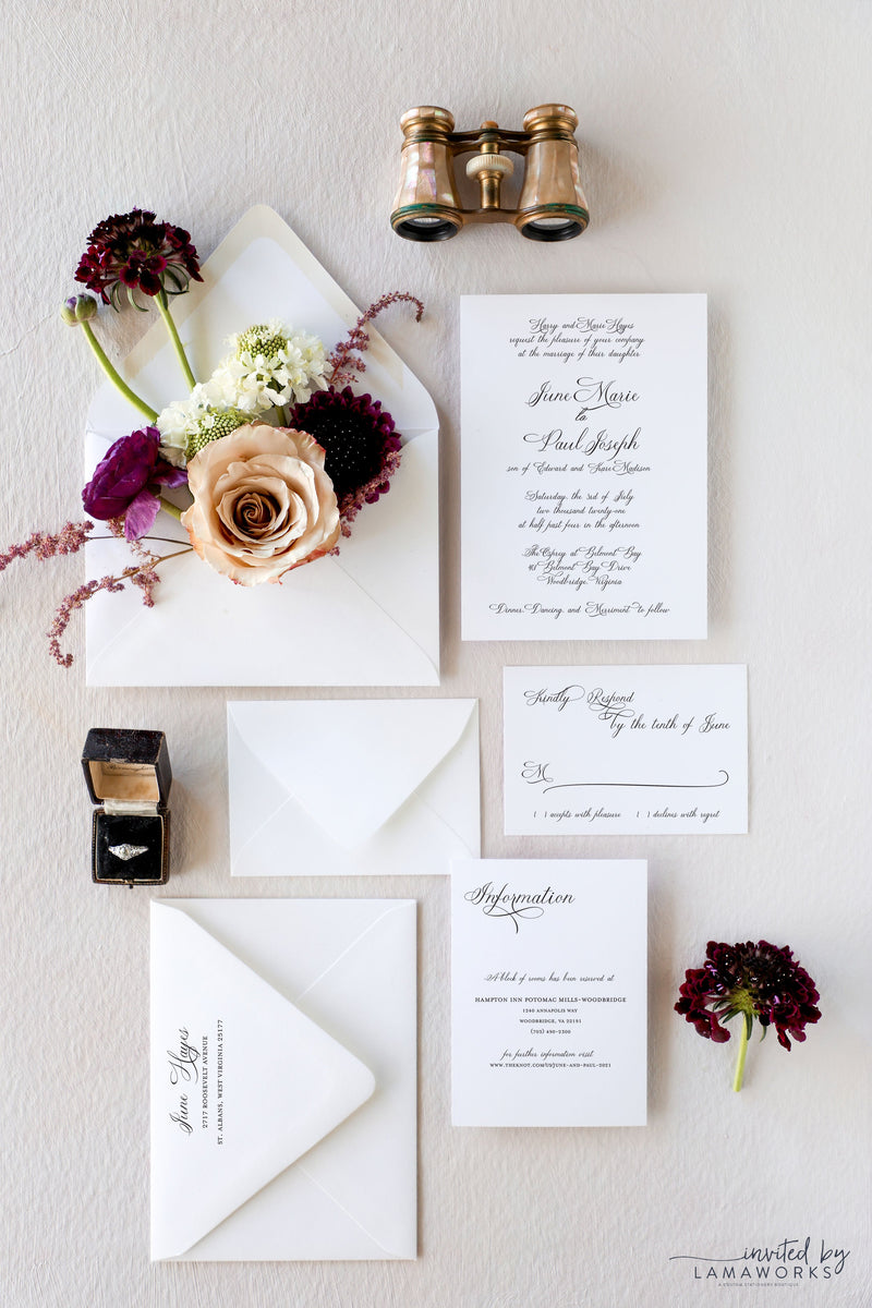 Modern Calligraphy Wedding Menu | Ari