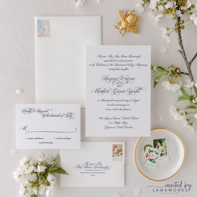 Sophisticated Calligraphy Wedding Invitation | Kamryn