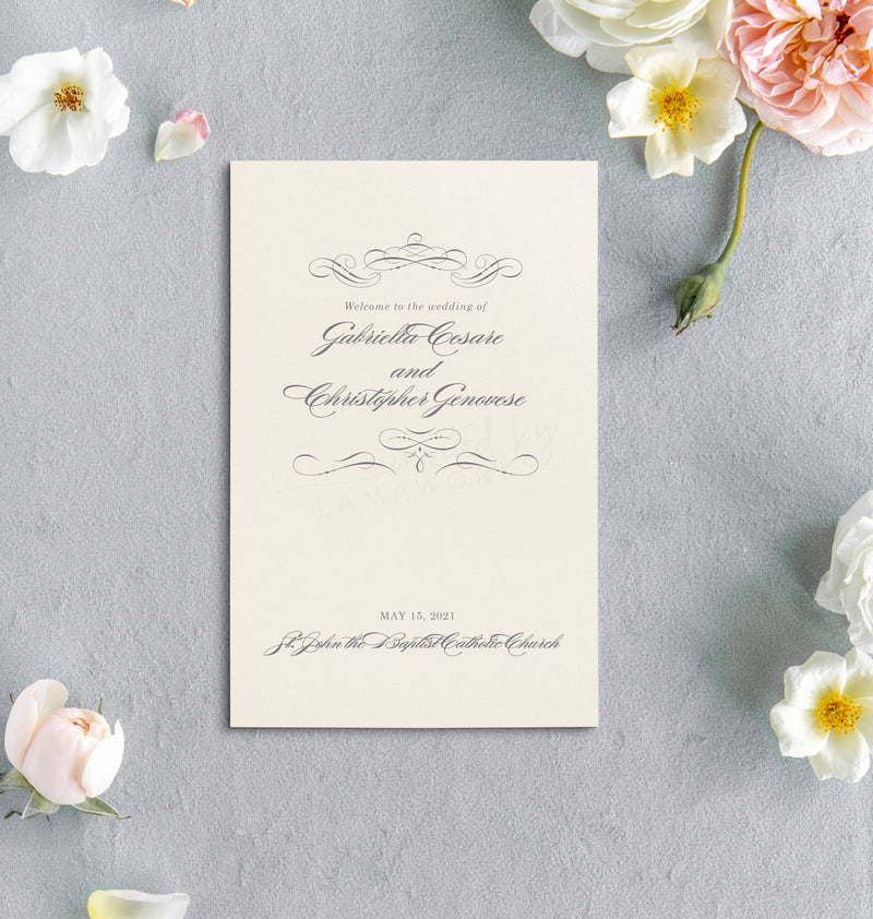 Fall Wildflower Printed Wedding Programs | Rose and Mark